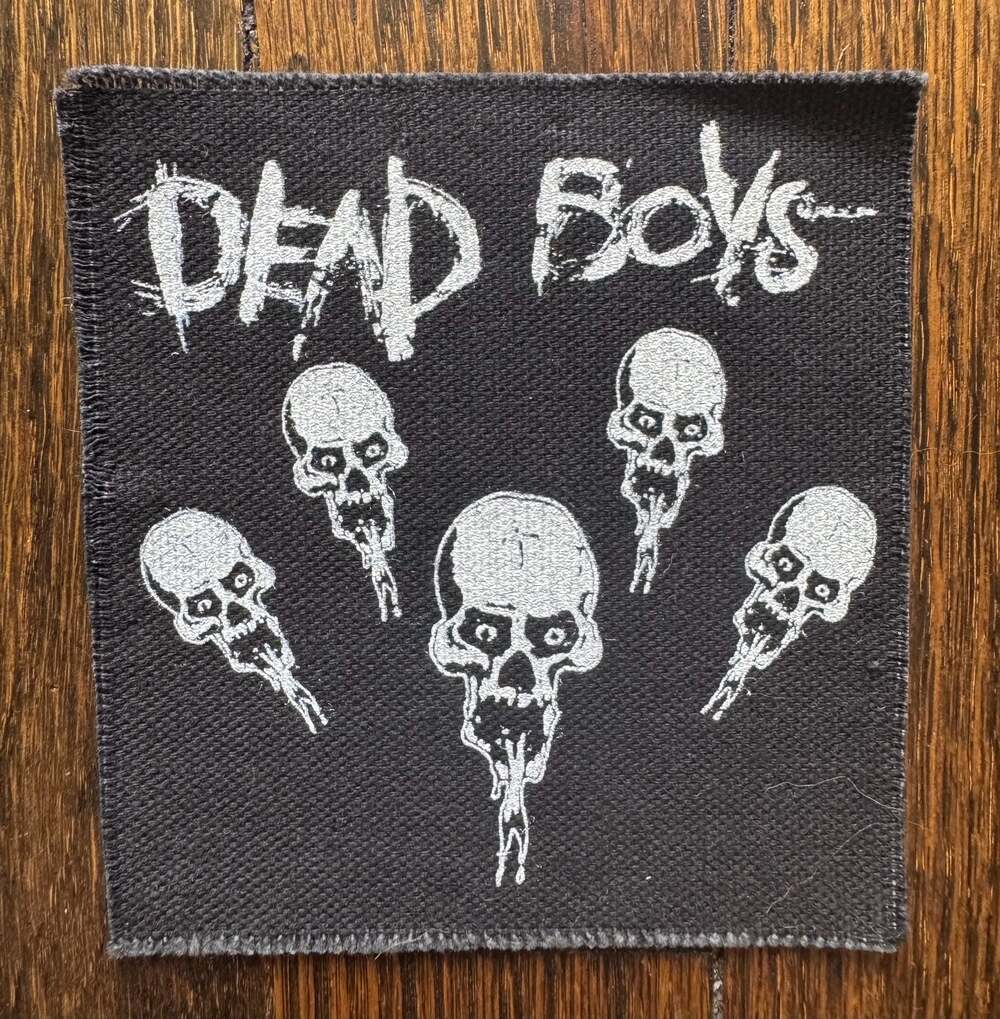 VINTAGE 4” x 4.25” Dead Boys Skulls SCREENPRINTED CANVAS PATCH OHIO PUNK ROCK